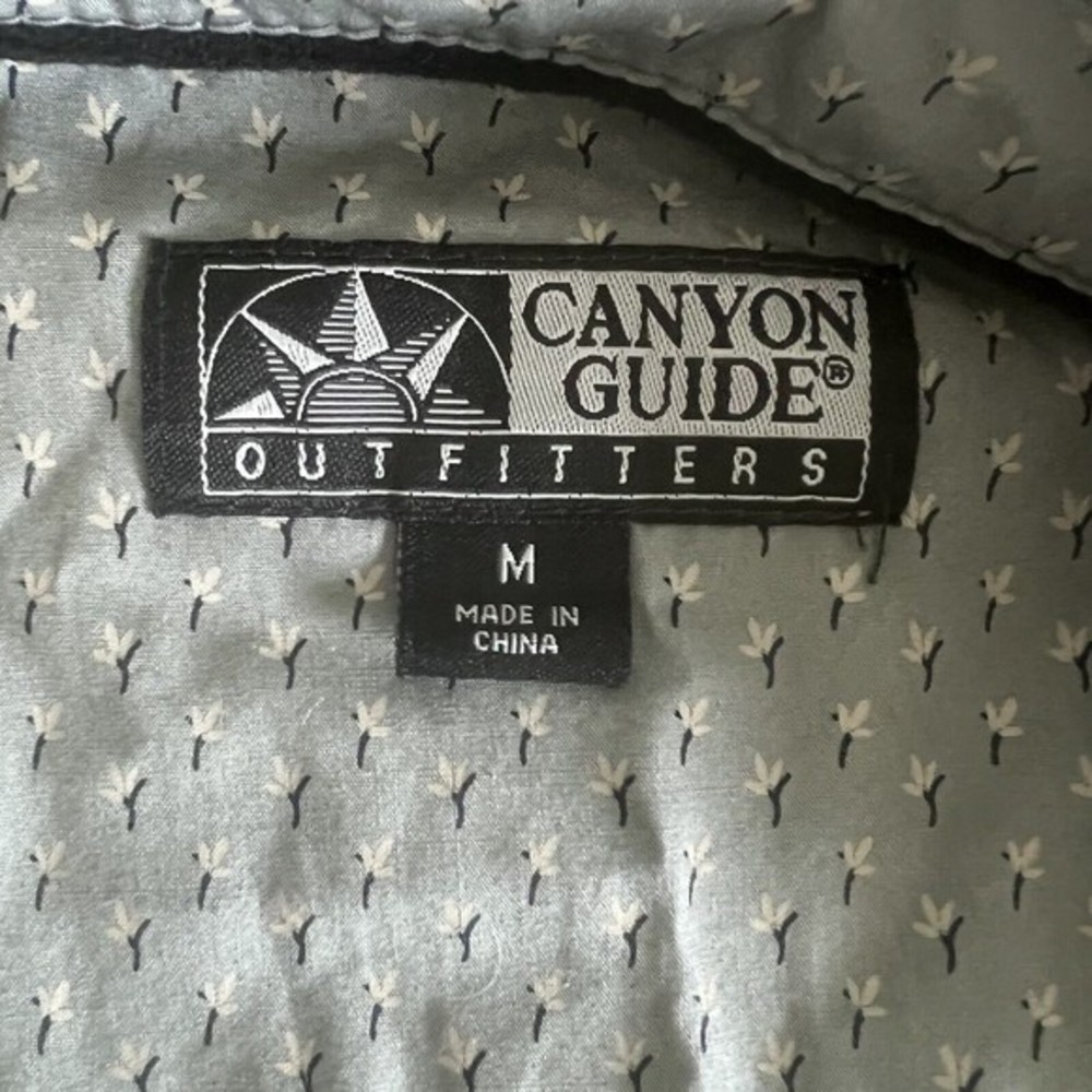 Canyon Guide Outfitters‎ Mens Gray Mini Floral Button Up Shirt Size Medium - Picture 5 of 6